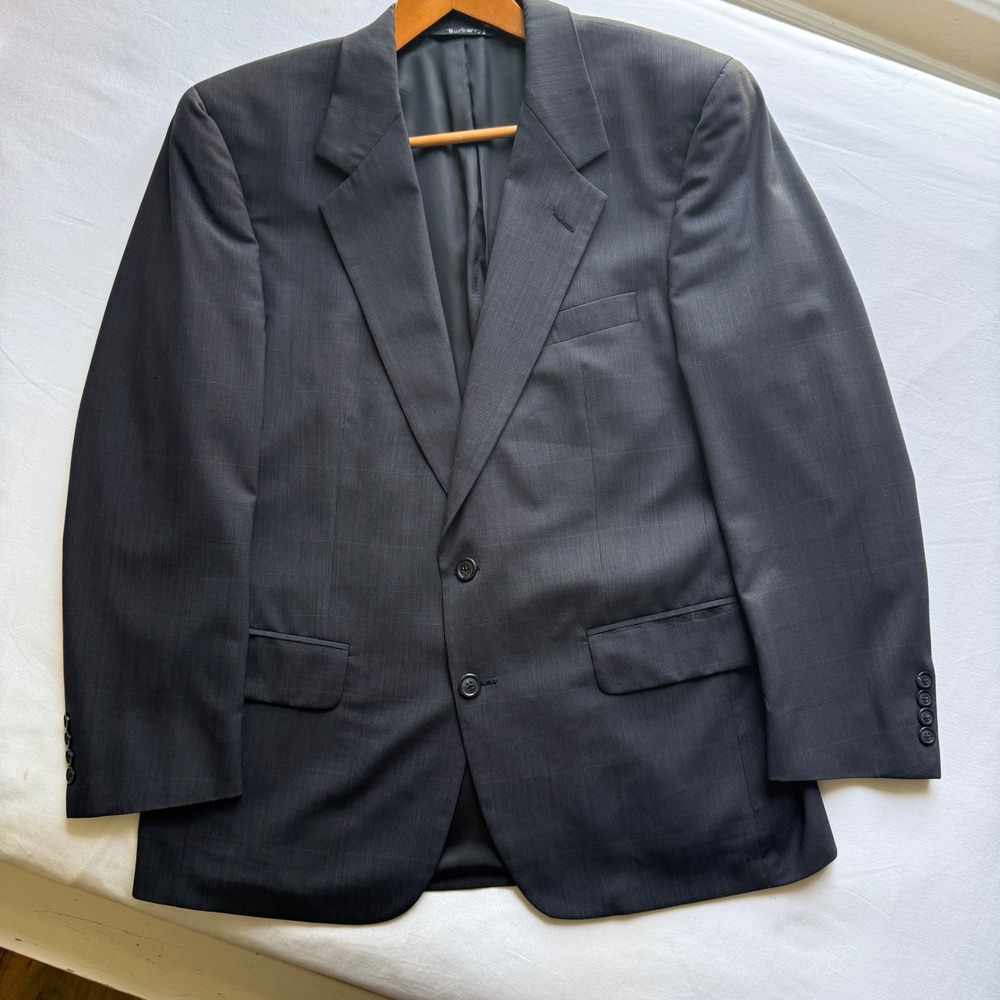 Burberrys Prestige Collection Blazer Charcoal Grey Windowpane Check Sport‎ Coat